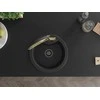 Granitinė virtuvinė plautuvė Mexen Diego su maišytuvu ir sifonu, Metallic juodas/sidabrinis+Juodas/Gold