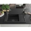Granitinė virtuvinė plautuvė Mexen Elias su maišytuvu ir sifonu, Metallic juodas/sidabrinis+Juodas/Chrome
