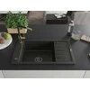 Granitinė virtuvinė plautuvė Mexen Elias su maišytuvu ir sifonu, Metallic juodas/auksinis+Juodas/Gold