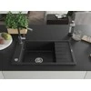 Granitinė virtuvinė plautuvė Mexen Elias su maišytuvu ir sifonu, Metallic juodas/sidabrinis+Juodas/Chrome