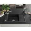 Granitinė virtuvinė plautuvė Mexen Elias su maišytuvu ir sifonu, Metallic juodas/sidabrinis+Juodas/Chrome