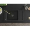 Granitinė virtuvinė plautuvė Mexen Elias su maišytuvu ir sifonu, Metallic juodas/sidabrinis+Juodas/Gold
