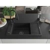 Granitinė virtuvinė plautuvė Mexen Elias su maišytuvu ir sifonu, Metallic juodas/sidabrinis+Juodas