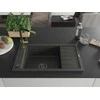 Granitinė virtuvinė plautuvė Mexen Elias su maišytuvu ir sifonu, Juodas granite+Juodas/Gold