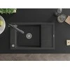 Granitinė virtuvinė plautuvė Mexen Elias su maišytuvu ir sifonu, Juodas granite+Juodas/Chrome