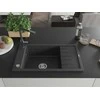 Granitinė virtuvinė plautuvė Mexen Elias su maišytuvu ir sifonu, Juodas granite+Juodas granite/Chrome