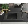 Granitinė virtuvinė plautuvė Mexen Elias su maišytuvu ir sifonu, Juodas granite+Juodas/Gold