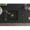 Granitinė virtuvinė plautuvė Mexen Elias su maišytuvu ir sifonu, Metallic juodas/auksinis+Juodas/Gold