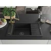 Granitinė virtuvinė plautuvė Mexen Elias su maišytuvu ir sifonu, Metallic juodas/sidabrinis+Juodas/Gold