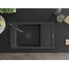 Granitinė virtuvinė plautuvė Mexen Elias su maišytuvu ir sifonu, Juodas granite+Juodas