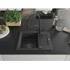 Granitinė virtuvinė plautuvė Mexen Enzo su maišytuvu ir sifonu, Juodas granite+Juodas