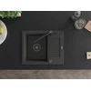 Granitinė virtuvinė plautuvė Mexen Enzo su maišytuvu ir sifonu, Juodas granite+Juodas