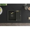 Granitinė virtuvinė plautuvė Mexen Enzo su maišytuvu ir sifonu, Metallic juodas/auksinis+Juodas/Gold