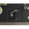 Granitinė virtuvinė plautuvė Mexen Enzo su maišytuvu ir sifonu, Metallic juodas/sidabrinis+Chrome