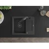 Granitinė virtuvinė plautuvė Mexen Enzo su maišytuvu ir sifonu, Juodas granite+Juodas