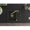 Granitinė virtuvinė plautuvė Mexen Enzo su maišytuvu ir sifonu, Metallic juodas/auksinis+Juodas/Gold