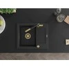 Granitinė virtuvinė plautuvė Mexen Enzo su maišytuvu ir sifonu, Metallic juodas/sidabrinis+Juodas/Gold