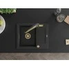 Granitinė virtuvinė plautuvė Mexen Enzo su maišytuvu ir sifonu, Metallic juodas/sidabrinis+Juodas/Gold