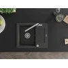 Granitinė virtuvinė plautuvė Mexen Enzo su maišytuvu ir sifonu, Juodas granite+Chrome