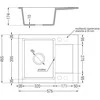 Granitinė virtuvinė plautuvė Mexen Enzo su maišytuvu ir sifonu, Juodas+Chrome