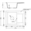 Granitinė virtuvinė plautuvė Mexen Enzo su maišytuvu ir sifonu, Juodas granite+Juodas(B)