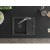 Granitinė virtuvinė plautuvė Mexen Enzo su maišytuvu ir sifonu, Juodas granite+Juodas/Chrome