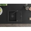 Granitinė virtuvinė plautuvė Mexen Enzo su maišytuvu ir sifonu, Metallic juodas/sidabrinis+Juodas