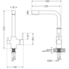 Granitinė virtuvinė plautuvė Mexen Gaspar su maišytuvu ir sifonu, Juodas granite+Chrome