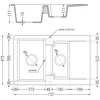 Granitinė virtuvinė plautuvė Mexen Gaspar su maišytuvu ir sifonu, Juodas+Juodas/Gold