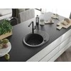 Granitinė virtuvinė plautuvė Mexen Kevin su maišytuvu ir sifonu, Juodas granite+Juodas
