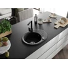 Granitinė virtuvinė plautuvė Mexen Kevin su maišytuvu ir sifonu, Juodas granite+Juodas