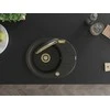Granitinė virtuvinė plautuvė Mexen Kevin su maišytuvu ir sifonu, Metallic juodas/auksinis+Juodas/Gold