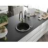 Granitinė virtuvinė plautuvė Mexen Kevin su maišytuvu ir sifonu, Metallic juodas/sidabrinis+Juodas/Gold