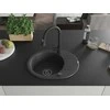 Granitinė virtuvinė plautuvė Mexen Kevin su maišytuvu ir sifonu, Juodas granite+Juodas