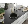 Granitinė virtuvinė plautuvė Mexen Kevin su maišytuvu ir sifonu, Metallic juodas/auksinis+Gold