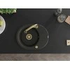 Granitinė virtuvinė plautuvė Mexen Kevin su maišytuvu ir sifonu, Metallic juodas/auksinis+Gold