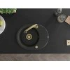 Granitinė virtuvinė plautuvė Mexen Kevin su maišytuvu ir sifonu, Metallic juodas/sidabrinis+Gold