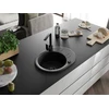 Granitinė virtuvinė plautuvė Mexen Kevin su maišytuvu ir sifonu, Juodas granite+Juodas(B)