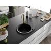 Granitinė virtuvinė plautuvė Mexen Kevin su maišytuvu ir sifonu, Metallic juodas/auksinis+Gold(B)