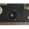 Granitinė virtuvinė plautuvė Mexen Kevin su maišytuvu ir sifonu, Metallic juodas/sidabrinis+Juodas
