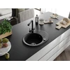 Granitinė virtuvinė plautuvė Mexen Kevin su maišytuvu ir sifonu, Juodas granite+Juodas