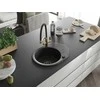 Granitinė virtuvinė plautuvė Mexen Kevin su maišytuvu ir sifonu, Metallic juodas/sidabrinis+Juodas/Gold