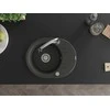 Granitinė virtuvinė plautuvė Mexen Kevin su maišytuvu ir sifonu, Juodas granite+Chrome