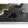 Granitinė virtuvinė plautuvė Mexen Kevin su maišytuvu ir sifonu, Metallic juodas/sidabrinis+Juodas