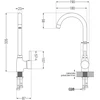 Granitinė virtuvinė plautuvė Mexen Mario su maišytuvu ir sifonu, Metallic juodas/sidabrinis+Juodas