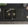 Granitinė virtuvinė plautuvė Mexen Matias su maišytuvu ir sifonu, Metallic juodas/auksinis+Juodas/Gold