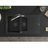 Granitinė virtuvinė plautuvė Mexen Matias su maišytuvu ir sifonu, Metallic juodas/sidabrinis+Juodas/Chrome
