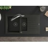Granitinė virtuvinė plautuvė Mexen Matias su maišytuvu ir sifonu, Metallic juodas/auksinis+Juodas/Chrome