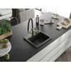 Granitinė virtuvinė plautuvė Mexen Milo su maišytuvu ir sifonu, Metallic juodas/auksinis+Juodas/Gold