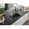Granitinė virtuvinė plautuvė Mexen Milo su maišytuvu ir sifonu, Juodas granite+Juodas/Gold